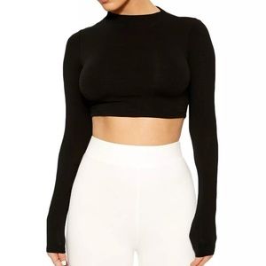 Naked Wardrobe Black Crop Top